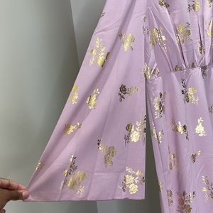 SHEIN modest, maxi dress in size M. US size 6. Light purple with gold flowers.